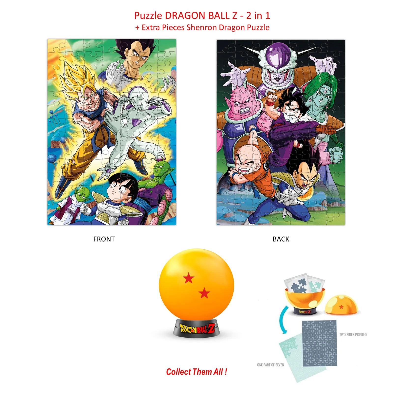 DRAGON BALL Z - Collectible Puzzle - 2 Stars - 2in1 Puzzle