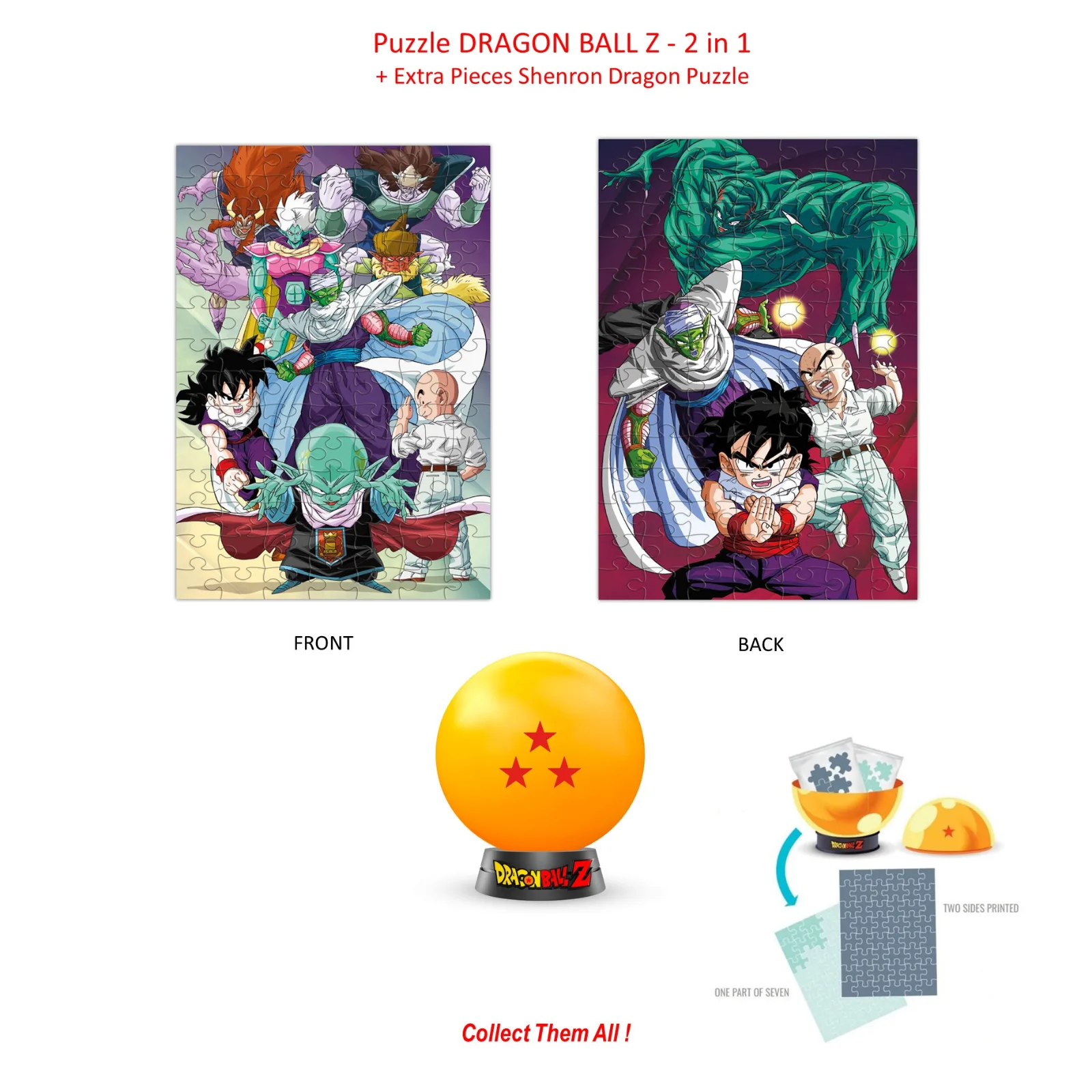 DRAGON BALL Z - Collectible Puzzle - 3 Stars - 2in1 Puzzle
